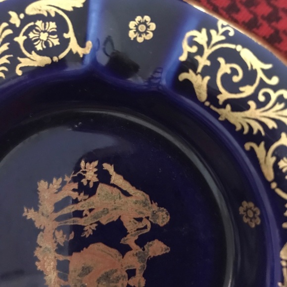 Limoges France, cobalt blue and gold dish - Picture 8 of 8